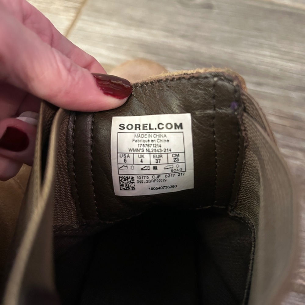 Sorel Tan Suede Chelsea Heeled Boots Women's‎ Size 6 - Picture 5 of 6
